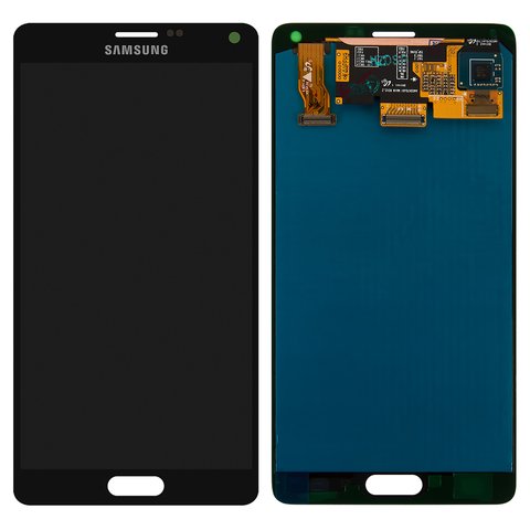Дисплей для Samsung N910H Galaxy Note 4, сірий, без рамки, Оригінал переклеєне скло 
