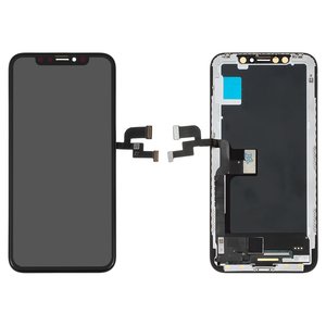 Дисплей для iPhone X, чорний, з рамкою, High Copy, AMOLED , GX OEM soft