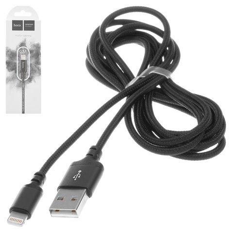 USB кабель Hoco X14, USB тип A, Lightning, 200 см, 2 A, чорний