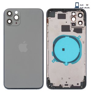 Корпус для iPhone 11 Pro Max, зелений, з тримачем SIM карти, з боковими кнопками, matte midnight green