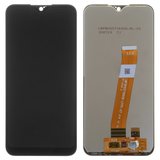 Дисплей для Samsung A015 Galaxy A01, A015F Galaxy A01, чорний, без рамки, Оригінал (переклеєне скло), з вузьким конектором