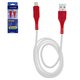 USB кабель Mechanic iData, USB тип-A, Lightning, 80 см, красный, белый