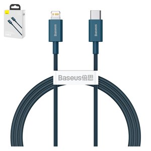 USB кабель Baseus Superior, USB тип C, Lightning, 100 см, 20 Вт, синій, силіконовий, #CATLYS A03