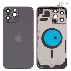 Корпус для iPhone 13 Pro Max, сірий, з тримачем SIM карти, з боковими кнопками, graphite