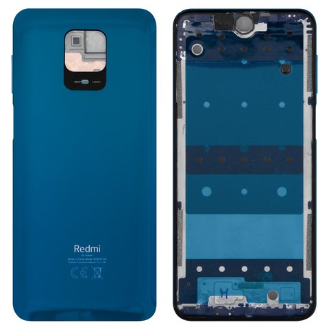 Корпус для Xiaomi Redmi Note 9S, синий, aurora blue