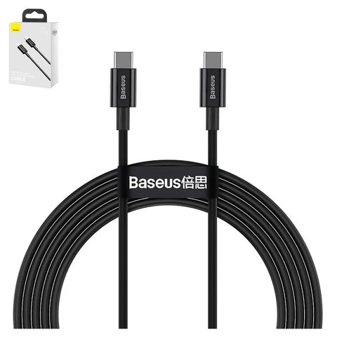 USB кабель Baseus Superior, 2xUSB тип C, 200 см, 100 Вт, 5 А, чорний, #CATYS C01