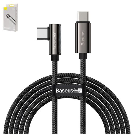 USB кабель Baseus Elbow, 2xUSB тип C, 200 см, 100 Вт, 5 А, чорний, #CATCS A01