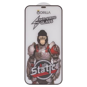 Защитное стекло Gorilla для Apple iPhone 12 Pro Max, совместимо с чехлом, Full Glue, Anti Static, черный