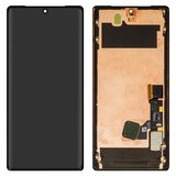 Дисплей для Google Pixel 6 Pro, черный, с рамкой, Оригинал (переклеено стекло), GLUOG, G8VOU