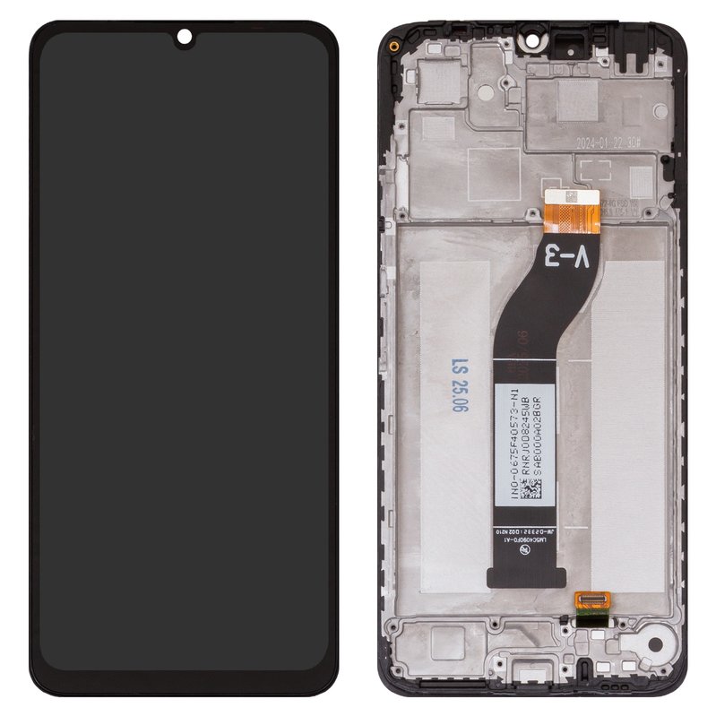 Дисплей для Xiaomi Redmi 13C, чорний, з рамкою, High Copy