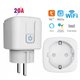 Умная розетка Tuya Smart, 20A, с WiFi, белая