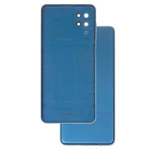 Panel trasero de carcasa puede usarse con Samsung A125F Galaxy A12, azul, con vidrio de cámara, con botones laterales