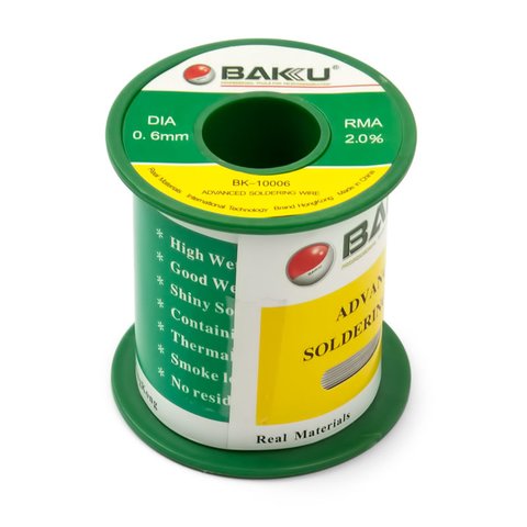 Solder BAKU BK 10006, Sn 97% , Ag 0,3%, Cu 0,7%, flux 2%, 0,6 mm, 100 g 