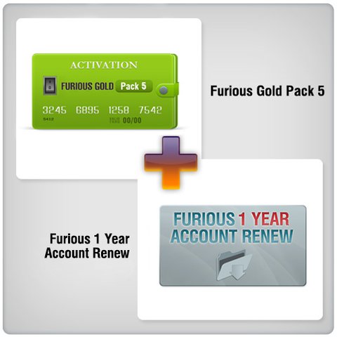 Furious 1 Year Account Renew + Furious Gold Pack 5