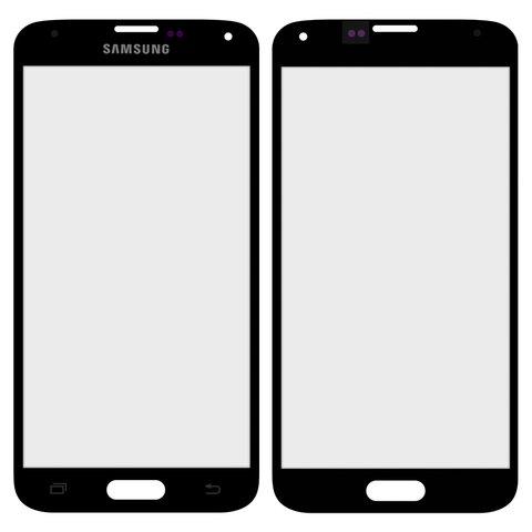 Housing Glass compatible with Samsung G900F Galaxy S5, G900H Galaxy S5, G900T Galaxy S5, black 