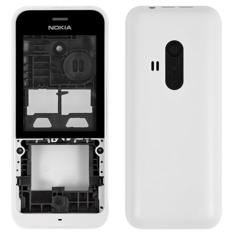 Housing compatible with Nokia 220 Dual SIM, white 