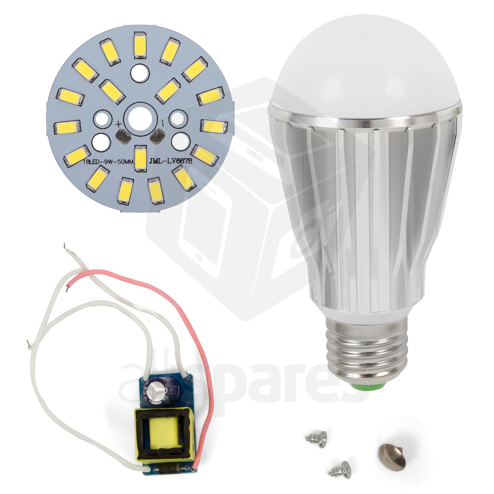 Juego de piezas para armar lmpara LED SQ-Q17 9 W (luz blanca fra, E27 ...