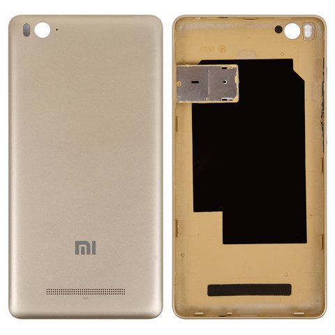 Housing Back Cover compatible with Xiaomi Mi 4c, golden, with SIM card holder, with side button 