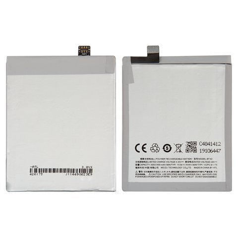 Batería BT42 puede usarse con Meizu M1 Note, Li Polymer, 3.8 V, 3100 mAh, Original PRC 