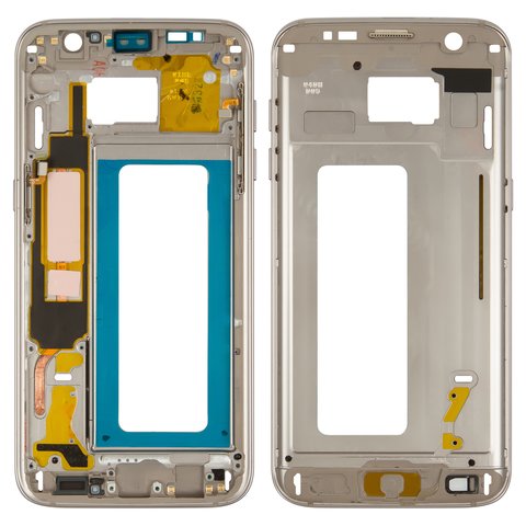 Housing Middle Part compatible with Samsung G935F Galaxy S7 EDGE, golden 
