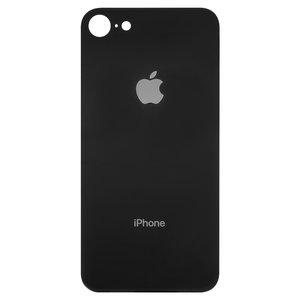 Housing Back Cover compatible with iPhone 8, black, need to remove the camera glass, small hole 