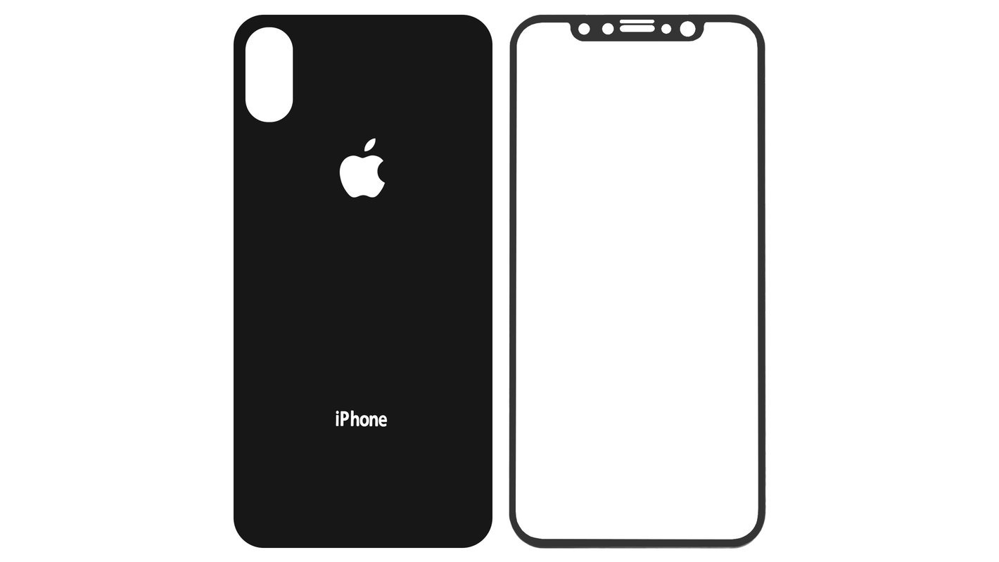 Защитное стекло All Spares для Apple iPhone X, 0,26 мм 9H, переднее и  заднее, черный