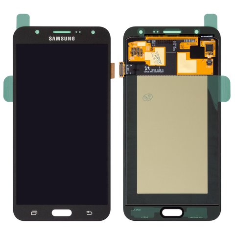 LCD compatible with Samsung J700 Galaxy J7, black, without frame, Original PRC , original glass 