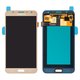LCD compatible with Samsung J700 Galaxy J7, (golden, without frame, Original (PRC), original glass)