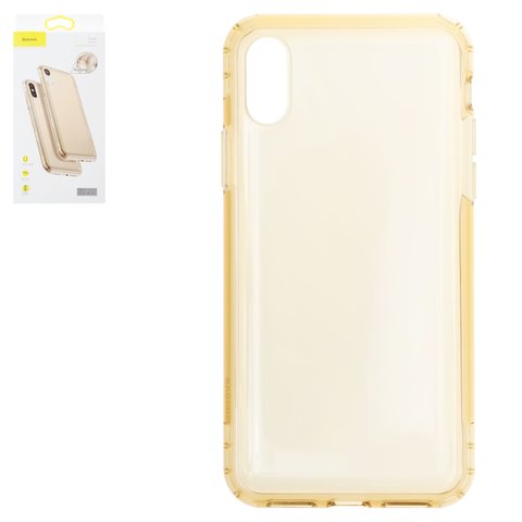 Case Baseus compatible with iPhone X, iPhone XS, golden, transparent, protective, silicone  #ARAPIPH58 SF0V