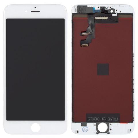Pantalla LCD puede usarse con Apple iPhone 6 Plus, blanco, con marco, AAA