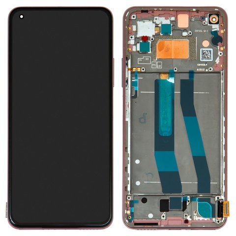 Pantalla LCD puede usarse con Xiaomi 11 Lite, 11 Lite 5G, rosado, con marco, Original PRC , peach pink, #WM6556Z21 1