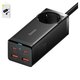 Mains Charger Baseus GaN3 Pro Desktop, (100 W, Quick Charge, black, with socket, with cable USB type C to USB type C, 4 output, 1.5 m) #PSZM000401
