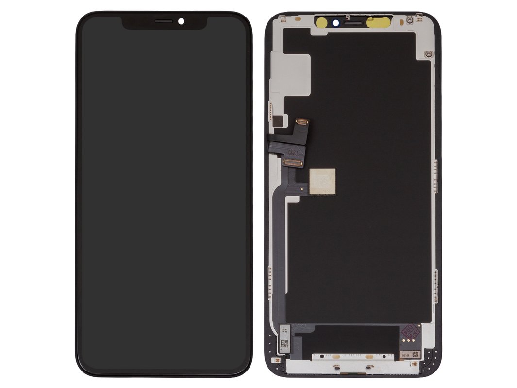 LCD compatible with iPhone 11 Pro Max, (black, with frame, HC, (OLED), GX  OEM hard)