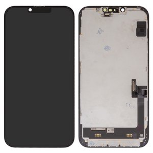 Pantalla LCD puede usarse con iPhone 14 Plus, negro, con marco, vidrio reemplazado