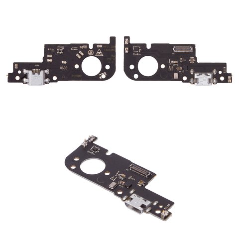 Cable flex puede usarse con ZTE Blade A52, del conector de carga, con micrófono, con componentes, High Copy, placa del cargador