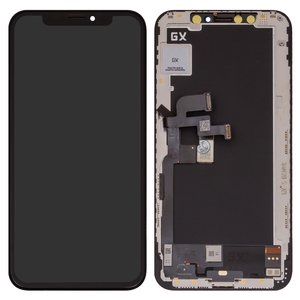 Pantalla LCD puede usarse con iPhone XS, negro, con marco, HC, AMOLED , GX OEM soft