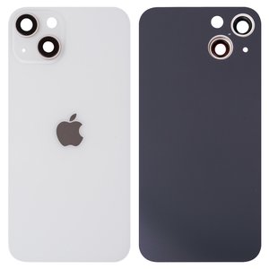 Panel trasero de carcasa puede usarse con iPhone 13, blanco, con vidrio de cámara, small hole