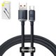 USB Cable Baseus Crystal Shine Series, (USB type-A, USB type C, 120 cm, 100 W, black, nylon braided) #CAJY000401