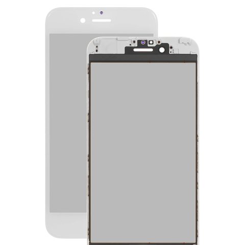 Housing Glass compatible with Apple iPhone 6S, with polarizing film, with OCA film, with frames, white 