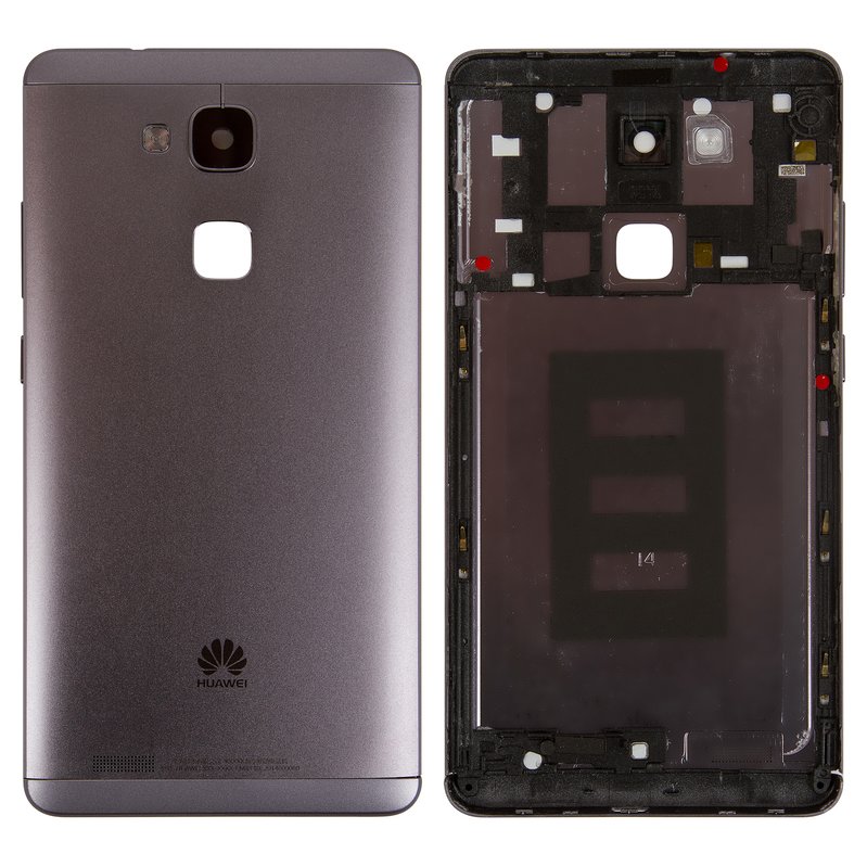 Housing Back Cover compatible with Ascend Mate 7, (black, without SIM card tray, with side button) - GsmServer