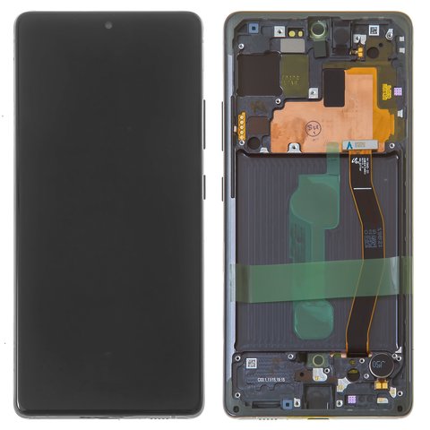 LCD compatible with Samsung G770 Galaxy S10 Lite, black, with frame, Original, service pack #GH82 21672A GH82 22045A GH82 21992A