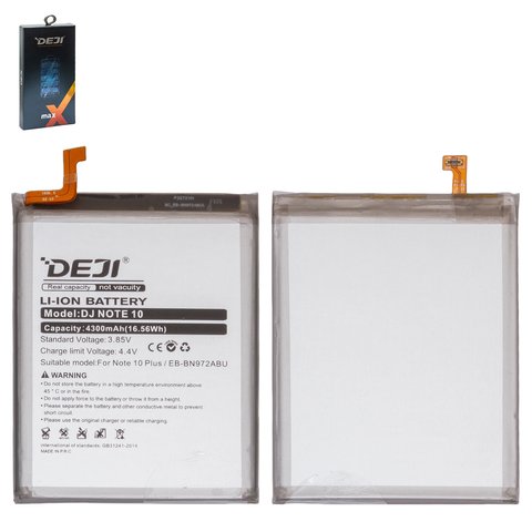 Battery Deji EB BN972ABU compatible with Samsung N975F Galaxy Note 10 Plus, Li ion, 3.85 V, 4300 mAh 
