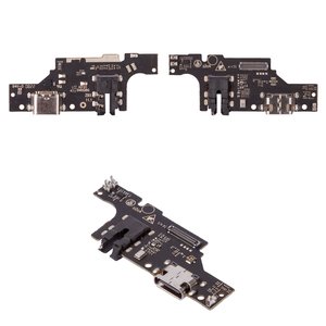 Flat Cable compatible with ZTE Blade V40 Vita, headphone connector, charge connector, with microphone, with components, High Copy, charging board 