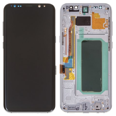 Pantalla LCD puede usarse con Samsung G955 Galaxy S8 Plus, plateado, con marco, original vidrio reemplazado , arctic silver