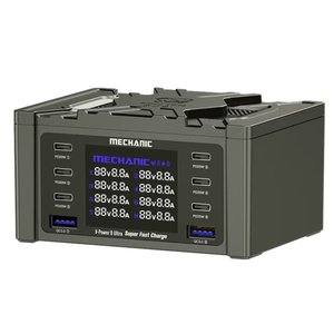 Adaptador de red Mechanic V Power 8 Ultra, 160 W, Quick Charge, Power Delivery PD , con cargador inalámbrico, 8 puertos