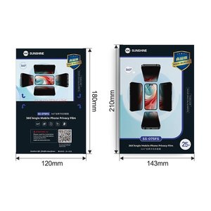 Película de hidrogel Sunshine SS 075FS, Anti Peeping, 180 mm, 120 mm, 25 uds., 360°