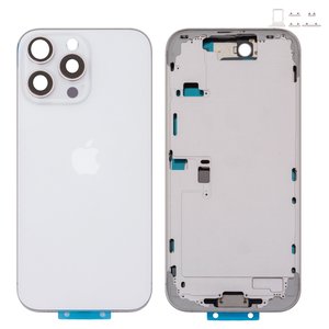 Carcasa puede usarse con iPhone 16 Pro Max, blanco, con botones laterales,  con sujetador de tarjeta SIM, Original PRC , EU Version, white titanium