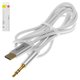 AUX-кабель Baseus M01, USB тип-C, TRS 3.5 мм, 120 см, білий, #CAM01-02