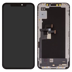 Дисплей для iPhone XS, чорний, з рамкою, High Copy, OLED , GX OEM hard