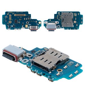 Шлейф для Samsung S928 Galaxy S24 Ultra, коннектора зарядки, с микрофоном, c SIM коннектором, Original PRC , плата зарядки